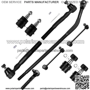 Suspension Assembly Front Inner And Outer Tie Rod Ends Front Upper And Lower Ball Joints Rear Sway Bar Links Drag Link for Jeep Wrangler 10pcs