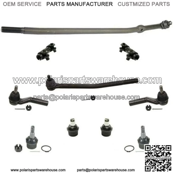12pc Kit Front Drag Link Tie Rods Ball Joints For Ford E150 E250 E350 2008-2014
