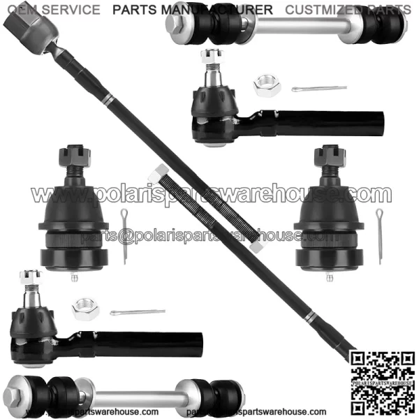 8pcs Front Suspension Kit Lower Ball Joints Inner Outer Tie Rod Ends Sway Bar Link Kits For Ford For Mustang 1994-2004 EV127 ES3184 K8749 K8848