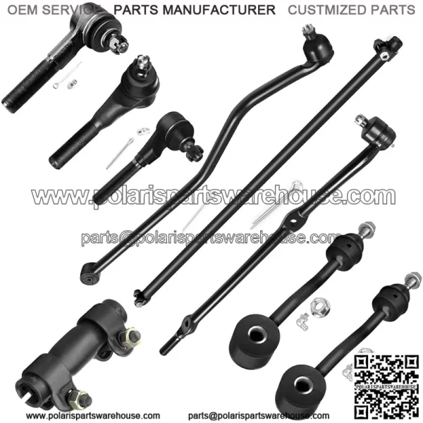 9pcs 4WD Front Suspension Kit Inner Outer Tie Rod End Adjusting Sleeve Sway Bar Link Track Bar Fit 1997-2006 For Jeep Wrangler For Jeep Tj