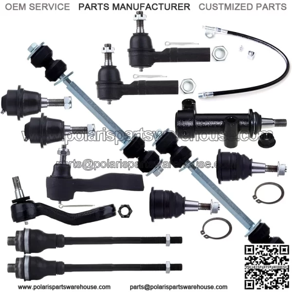13pcs Suspension Kit Ball Joint Tie Rod Ends Parts Control Arms Pitman Arm-4 Groove Spline fit 2001-2010 for GMC Sierra 2500 HD 1999-2007 for Chevy Silverado 1500 4WD 4x4