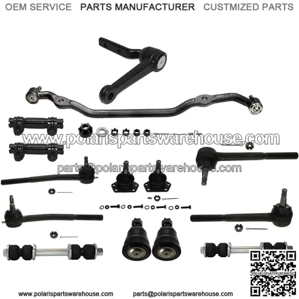 14 Pieces Suspension Kit Upper Lower Ball Joint Tie Rod Idler Arm Drag Link Adjusting Sleeves Fits Chevrolet Camaro 75-79/ Camaro V8 80-81 Fits Chevrolet Camaro/Camaro (Camaro V8 only)/