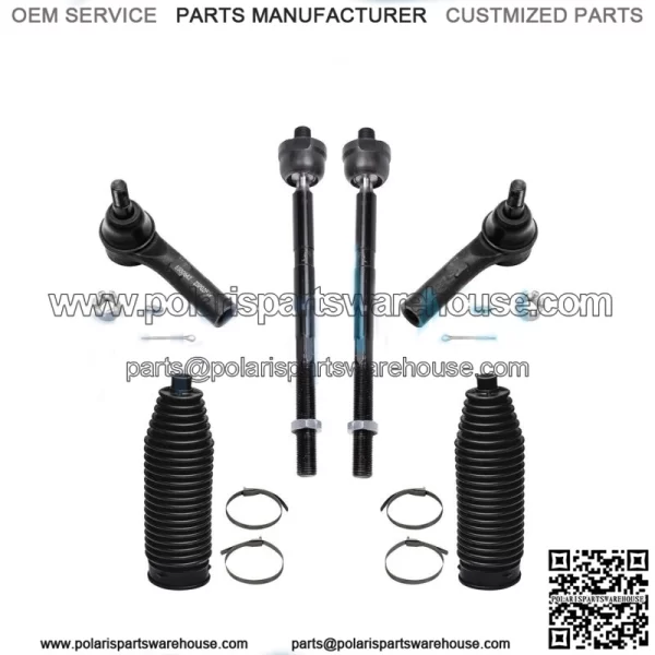 Front Inner Outer Tie Rods w/ Boot for 2005-2010 Jeep Grand Cherokee Commander
