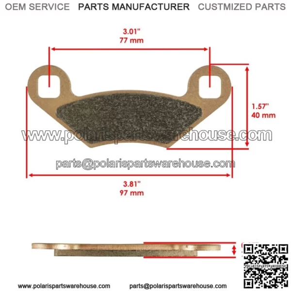 Front & Rear Brake Pads Polaris Sportsman 570 Touring SP 2015-19 / Premium 2020 For: Polaris Sportsman 800 - Image 2