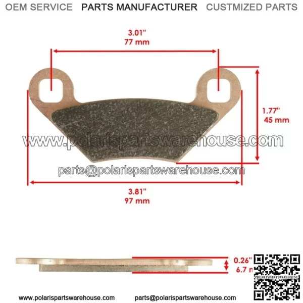 Front or Rear Brake Pads Polaris Sportsman Forest 800 12-2014 / 550 850 2011-14 For: Polaris Sportsman 570 - Image 2