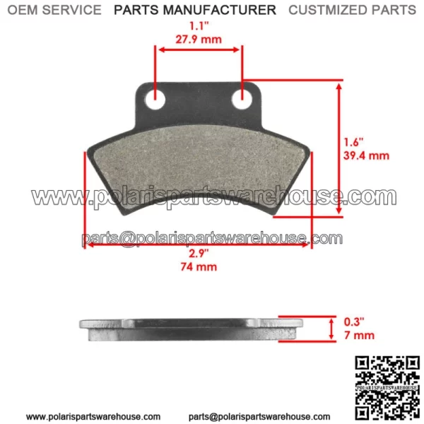 Rear Brake Pads for Polaris Sportsman 500 1996 1997 / Magnum 425 1995-1998 - Image 2