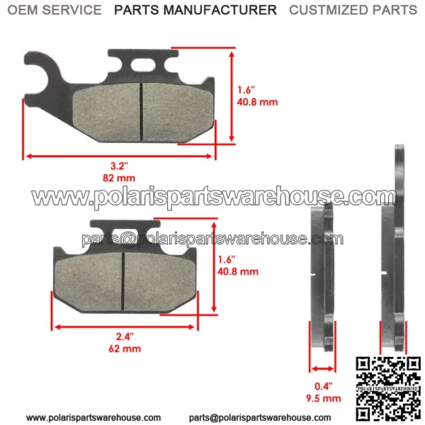 Brake Pads for CanAm Outlander 400 / Max 400 4X4 2005-2015 Front Rear Brakes - Image 3