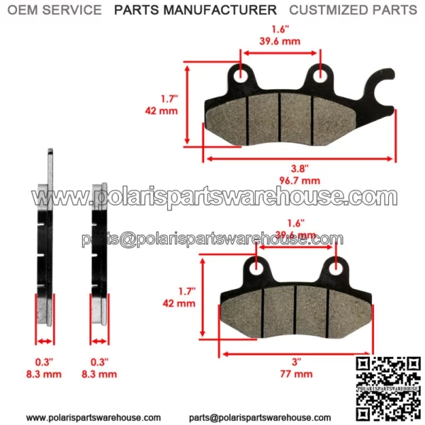 Front Rear Brake Pads for Kawasaki EX250 Ninja 250R 2008 2009 2010 2011 2012 - Image 2