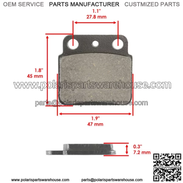 Front and Rear Brake Pads for Kawasaki KSF400 KFX400 2003 2004 2005 2006 - Image 3
