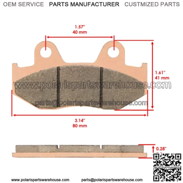 Sintered Rear Brake Pads for Yamaha Raptor 700 700R YFM700 SE 2013-2024 (For: Yamaha Raptor 700) - Image 2