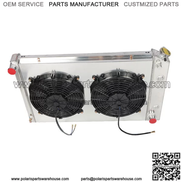 For Chevy 1970-81 Camaro/ 1978-87 Monte Carlo 3 Row Aluminum Radiator+Shroud Fan - Image 2