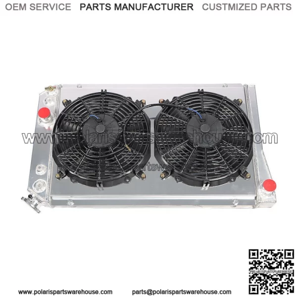 3-Row Aluminum Core Racing Radiator+pull Fan Shroud For 82-02 Corvette C4/s10 V8 - Image 3