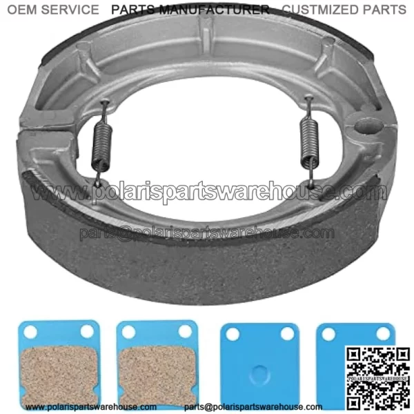 Front and Rear Brake Shoes Pads for 2002-2007 Suzuki Eiger 400 LTA400 2x4 Auto/LTF400 2x4 Manual/LTA400F 4x4 Auto/LTA400F 4x4 Manual, Replace MC0380