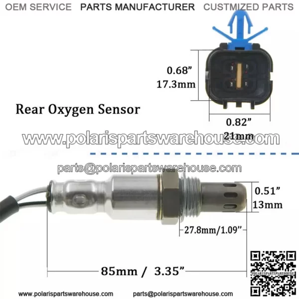 Oxygen sensor (rear)  96415640 OZA610-W2   49CM for Chevrolet Captiva 2.4L 08-10 - Image 2