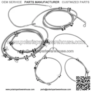 Front & Rear Brake Hose Line For Can Am Maverick Turbo Maverick Max Turbo 19-21