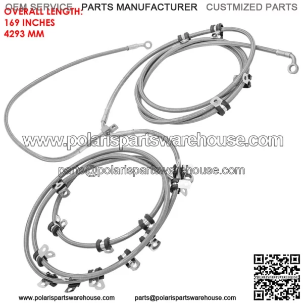 Front & Rear Brake Hose Line For Can Am Maverick Turbo Maverick Max Turbo 19-21 - Image 3