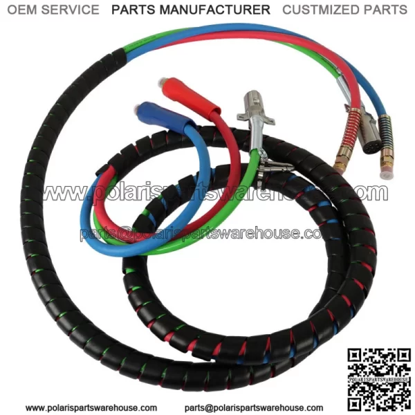 15' 3-in-1 Wrap Set Air Line Hose Assemblies For Semi Truck Tractor Trailer - Image 3