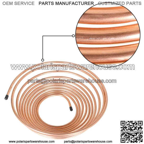 5/16" 25 Foot Roll Coil Brake Fuel and Trans Line Tubing Copper Plated