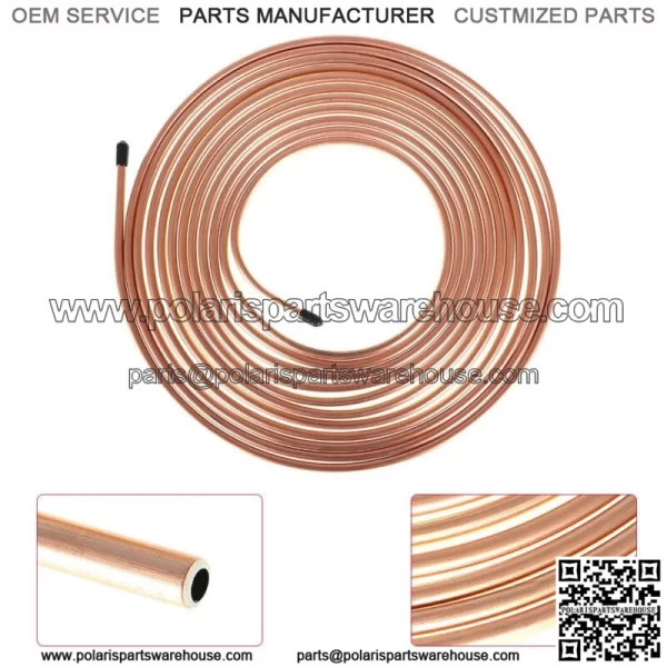 Brake Line Tubing Kit Iron Plating Copper Line Fittings 25 ft 1/4" - Image 3