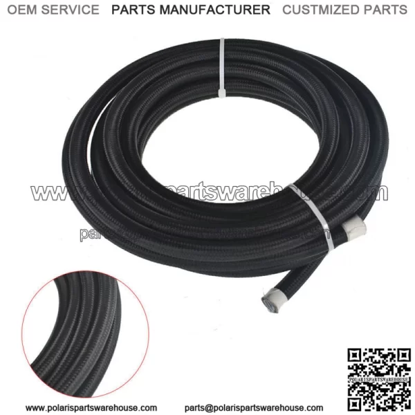 Black Nylon Braided E85 PTFE Fuel Line 20ft 8AN -8AN 10 Fittings Hose kit E85 - Image 2