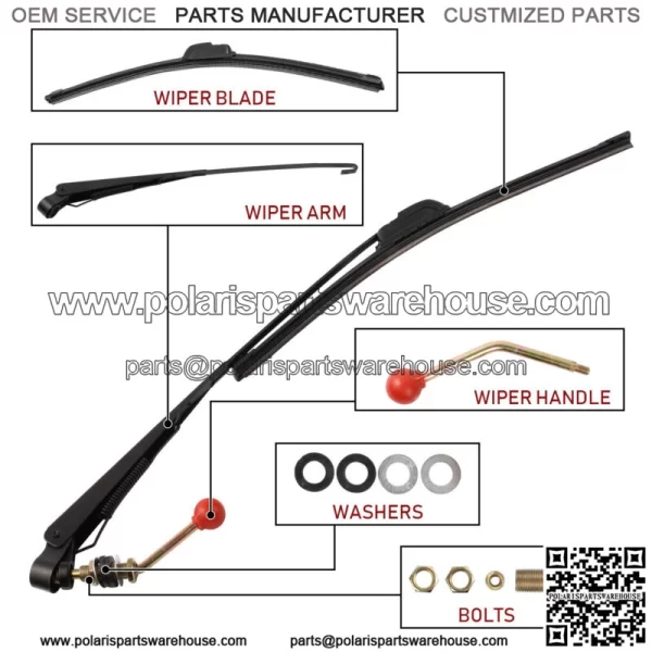 2Set UTV Manual Hand Operated Windshield Wiper for Honda Kawasaki Teryx Polaris For: More than one vehicle - Image 2