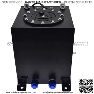 BLACK 2.5 GALLON DRIFTING FUEL CELL GAS TANK+LEVEL SENDER COATED ALUMINUM RACING