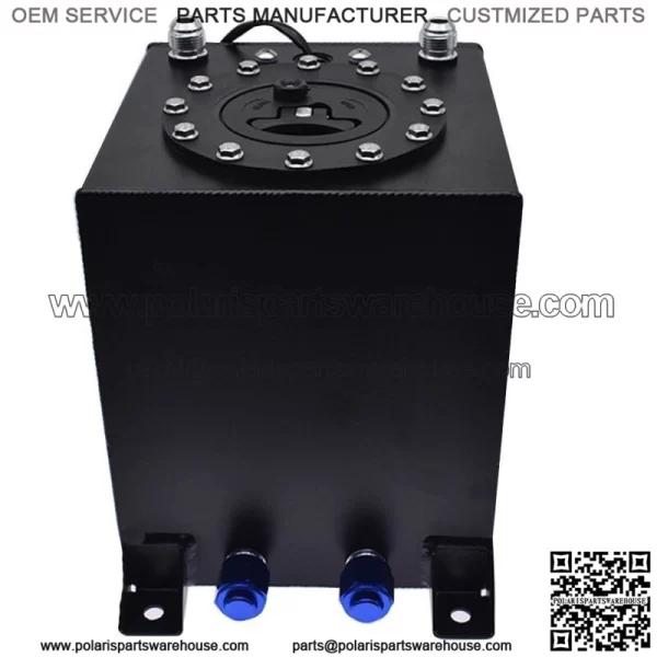 BLACK 2.5 GALLON DRIFTING FUEL CELL GAS TANK+LEVEL SENDER COATED ALUMINUM RACING