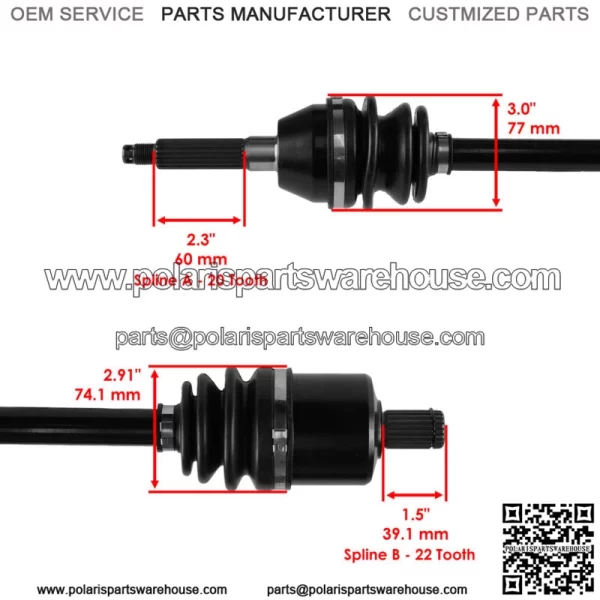 Front Right And Left CV Joint Axles for Polaris Sportsman 800 Touring EFI 08 09 For: Polaris Sportsman 800 - Image 3