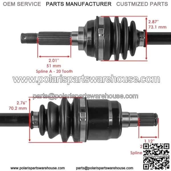 Left And Right CV Axles Compatible with Suzuki Eiger Auto 4x4 LT-A400FC 2005 2006 2007 / Eiger 4x4 LT-F400F 2005 2006 2007 - Image 5