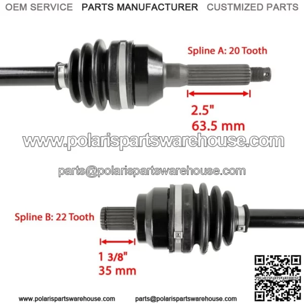 Front Rear Left and Right CV Joint Axle fits Polaris Sportsman 570 2015 - 2017 For: Polaris Sportsman 570 - Image 2