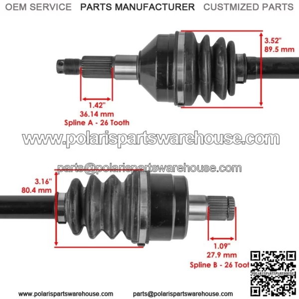 Front Right CV Axle For Kawasaki Teryx 800 KRF800 LE 2014-2021 For: More than one vehicle - Image 3