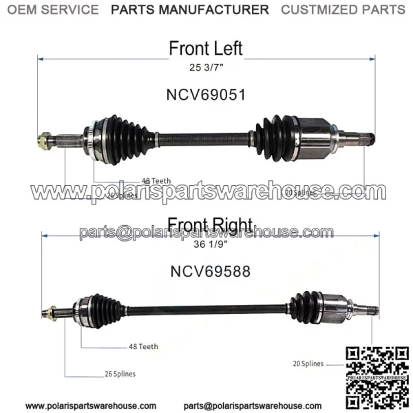 CV Axle Shaft Front Left & Right Set fit for Toyota Corolla 1.8L 4 Cyl 2009-2018 (For: Toyota) - Image 3