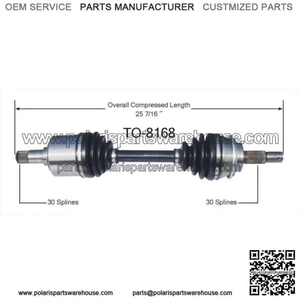Front CV Axle Shaft for Toyota 4Runner FJ Cruiser Tacoma 4x4 4WD TO8168 (For: Toyota) - Image 2