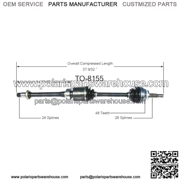 CV Joint Axle Shaft Assembly Front Passenger Right For Toyota RAV4 Scion TC C5 (For: Toyota) - Image 2
