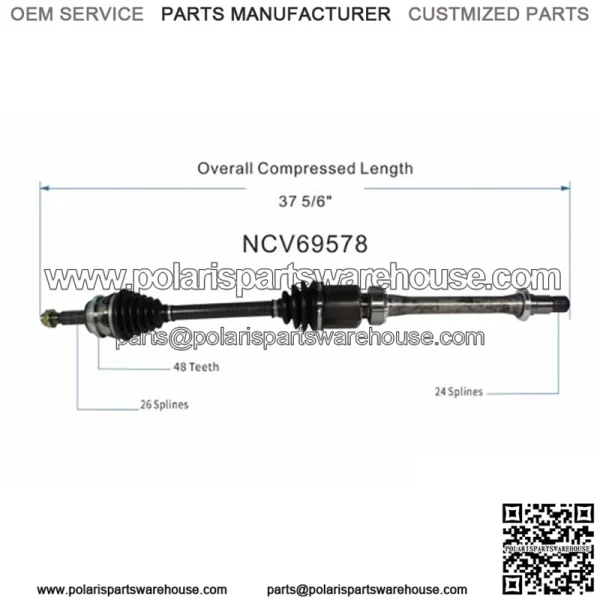 Front CV Joint Axle Shaft Pair Set 2 piece NEW For Toyota Camry 2009 2007 (For: Toyota) - Image 2