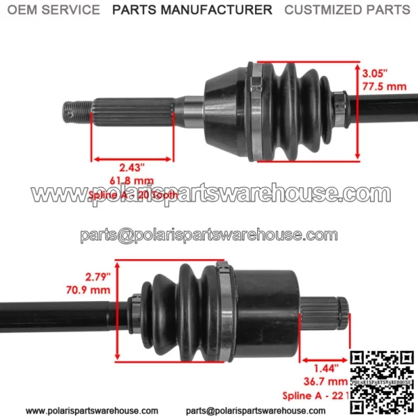 Front CV Joint Axle For Polaris Sportsman 570 2018-2024 ATV 1333752 - Image 3