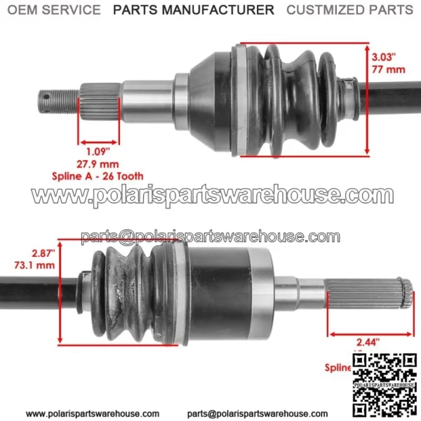 Front Right Complete CV Joint Axle for Can-Am Commander 1000 4X4 2011 2012 - Image 3
