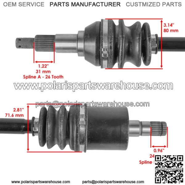 Front Left Complete CV Joint Axle for Canam 705401115, 705401943 - Image 3