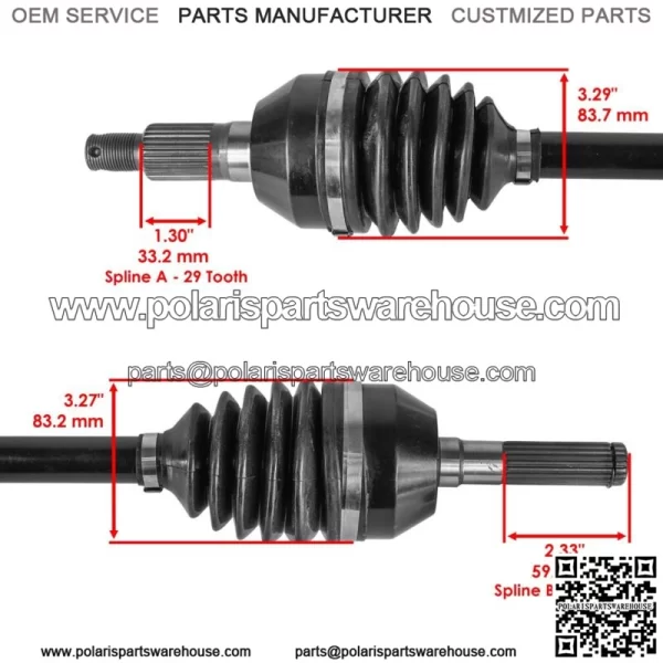 705402099 Front CV Axles For Can Am Maverick X3 Max Turbo R 2018 2020 Left/Right - Image 3