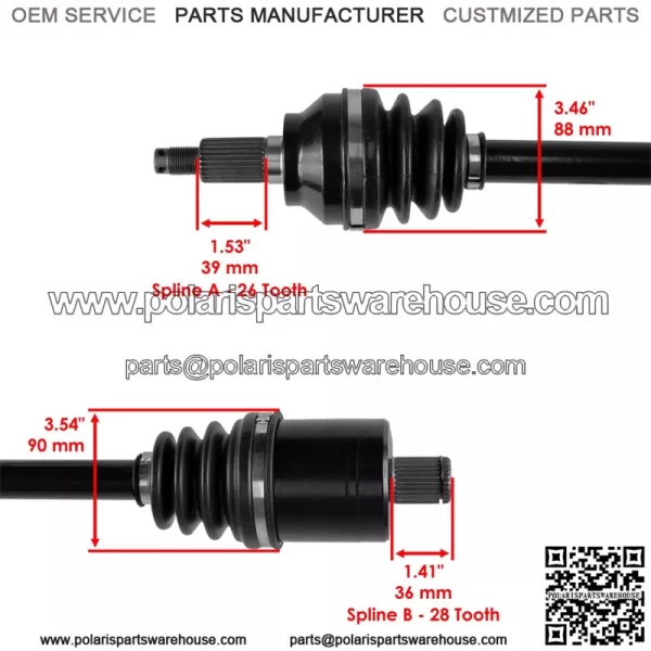 for Yamaha 5TE-F518F-00-00 5UH-2518F-00-00 5UH-2510F-00-00 Front CV Joint Axle - Image 2