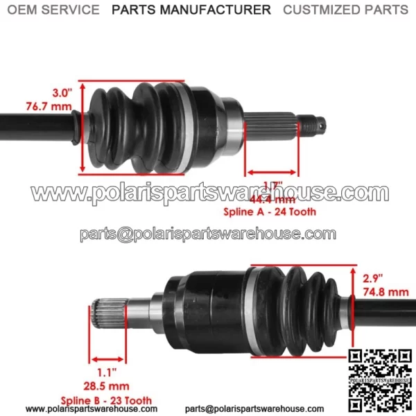Front Left and Right CV Joint Axle Shaft fits Honda Pioneer 700 SXS700 2014-2022 - Image 3
