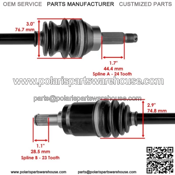 Front Left and Right CV Joint Axle Shaft fits Honda Pioneer 700 SXS700 2014-2022 - Image 5