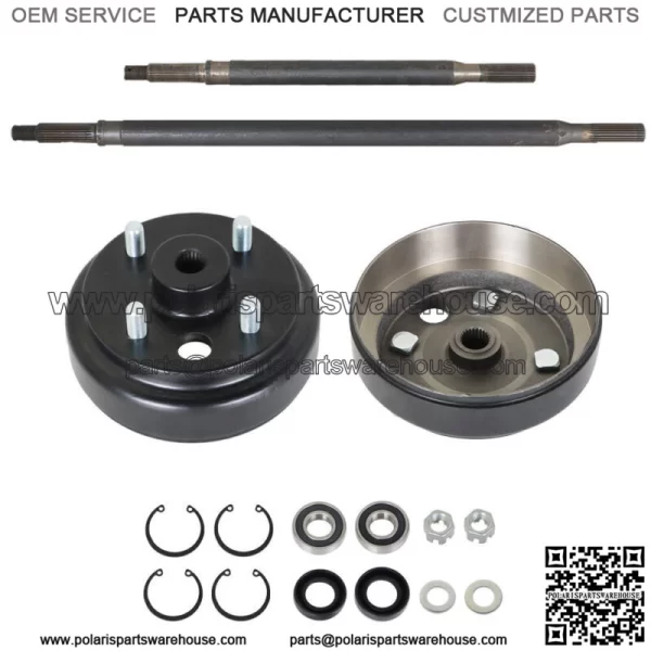Golf Cart Rear Axle and Brake Hub Drum Assembly Kit For EZGO Elec 1982-UP
