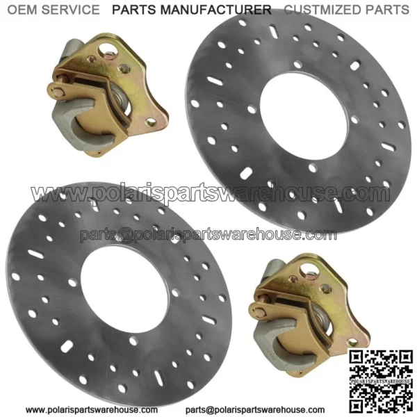 Front Left & Right Brake Caliper & Disc For Polaris Ranger 400 HO 2011 For: Polaris Sportsman 570