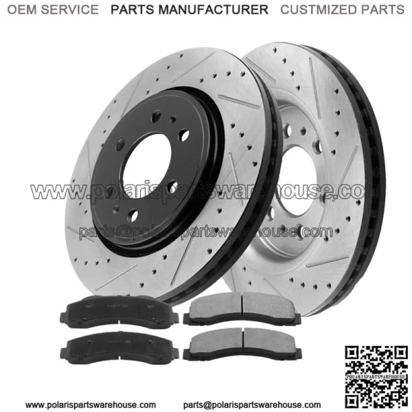 Front Drilled Rotors Ceramic Pads for 2010-2020 Ford F150 Expedition Navigator (For: Ford F-150)