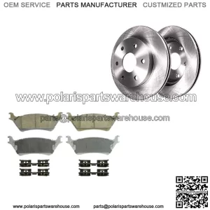 For 2012 2013-2020 Ford F-150 6 Lug 348mm Rear Disc Rotors + Ceramic Brake Pads (For: Ford F-150)