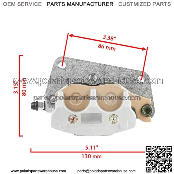 Front Left Right Brake Caliper w/ Pad for Yamaha Raptor 700 700R YFM700R 2006-24 (For: Yamaha Raptor 700) - Image 2