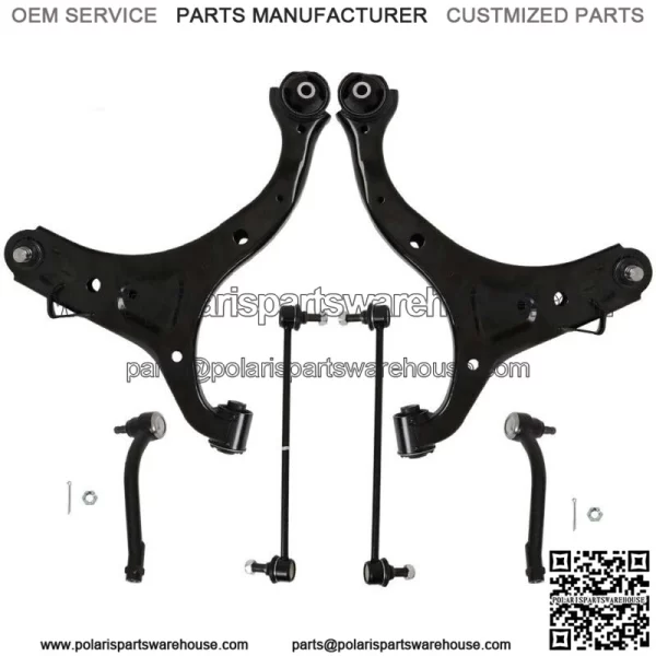 For 2010-2013 Hyundai Kia 3.5L Front Lower Control Arms Tierods Sway Bars Kit - Image 3