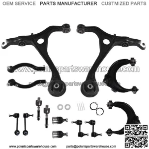 For 2003-2006 07 Honda Accord Lower Upper Control Arms Tie Rods Suspension 14pcs
