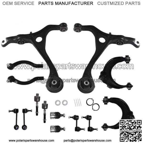 For 2003-2006 07 Honda Accord Lower Upper Control Arms Tie Rods Suspension 14pcs